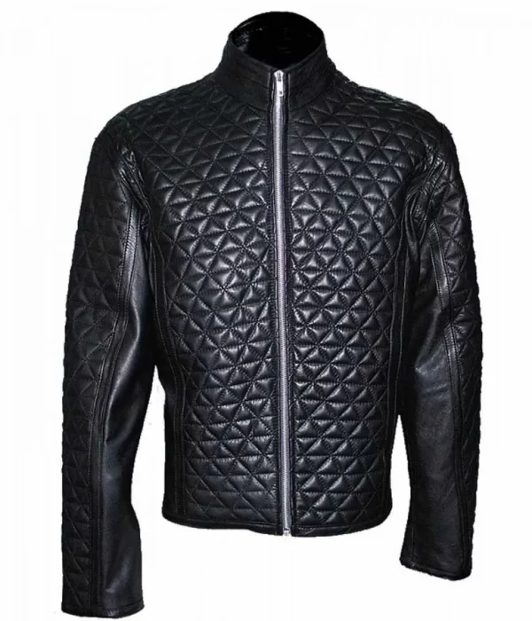 Alexander Skarsgard True Blood Quilted Black Leather Jacket