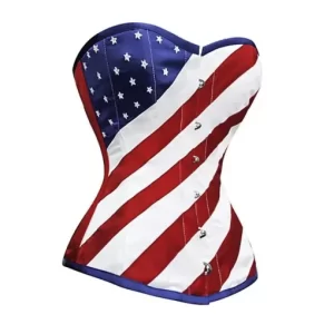 American Flag Faux Leather Corset