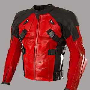 Armored Deadpool Red & Black Motorcycle Jacket