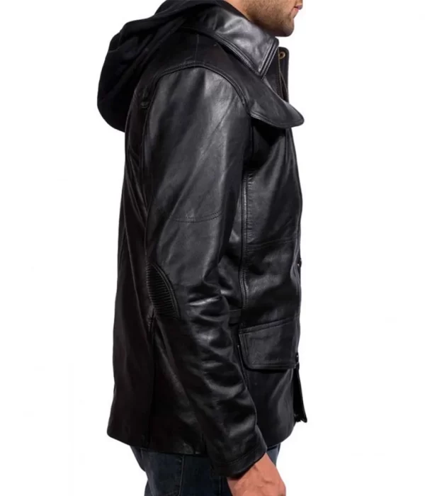 Arnold Terminator 5 Leather Jacket with Hoods