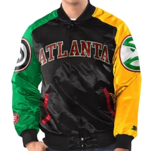 Atlanta Hawks Ty Mopkins Black & Red Varsity Satin Jacket