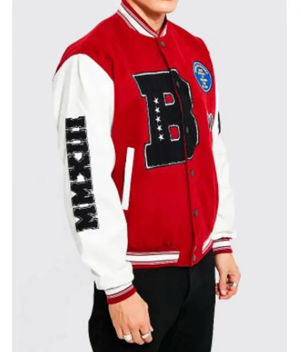 B Patch Letterman Varsity with Leather Jacket