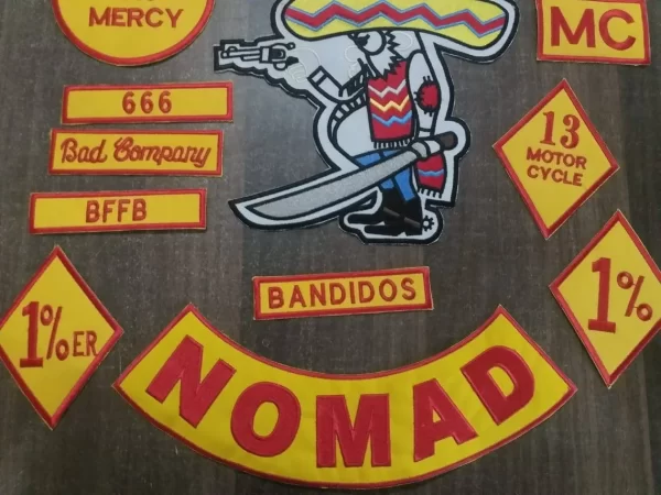 Bandidos nomad 13 pcs iron on embroidered set