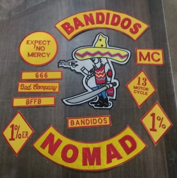 Bandidos nomad 13 pcs iron on embroidered set