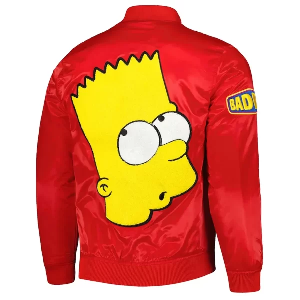 Bart Simpson Red Satin Bomber Jacket