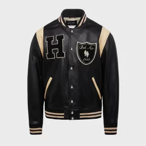 Bel-Air Will Smith Varsity Black Leather Jacket