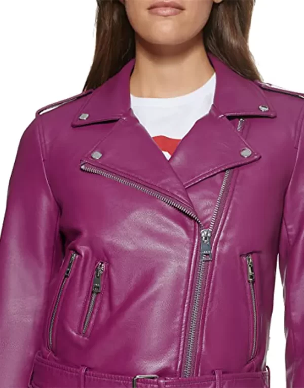 Busy Philipps Girls5eva Summer Dutkowsky Burgundy Moto Leather Jacket