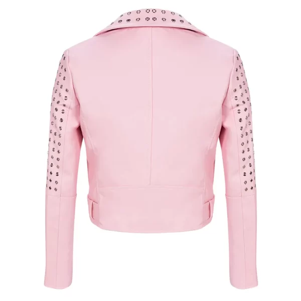 Busy Philipps Girls5eva Summer Dutkowsky Pink Leather Studded Jacket