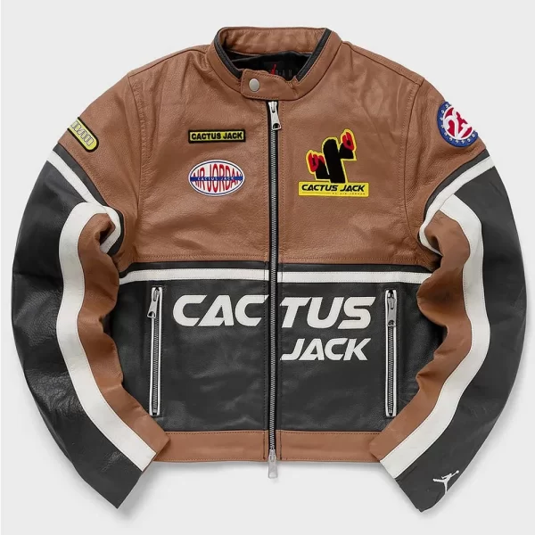 Cactus Air Jordan Leather Moto Jacket