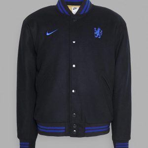 Chelsea F.C. Nike Men's Football Varsity Jacket in Navy