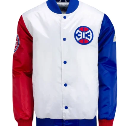 Detroit Pistons logo Patches Satin Jacket