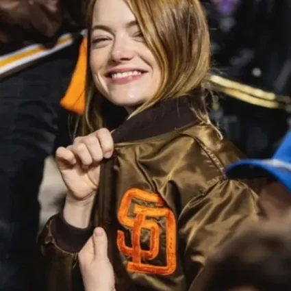 Emma Stone San Diego Padres Brown Jacket