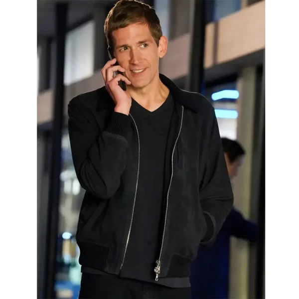 Eric Szmanda CSI Greg Sanders Black Bomber Suede Jacket