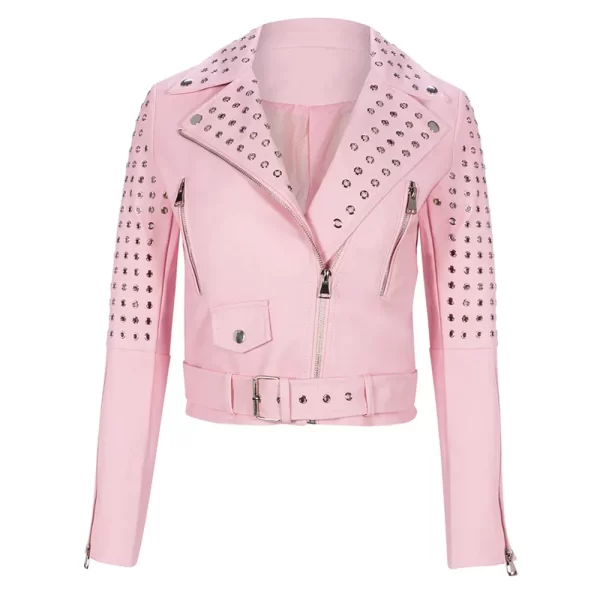 Girls5eva Busy Philipps Pink Leather Jacket