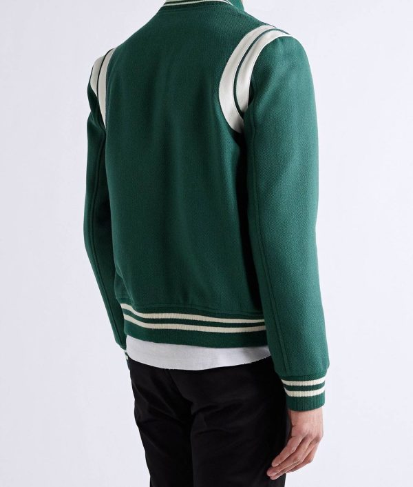 Gossip Girl Max Wolfe Green Teddy Wool Varsity Jacket