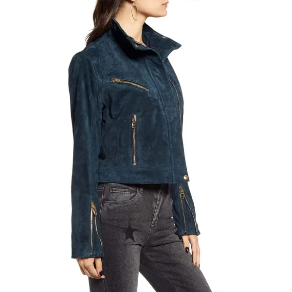 Head of the Class Isabella Gomez Blue Suede Jacket