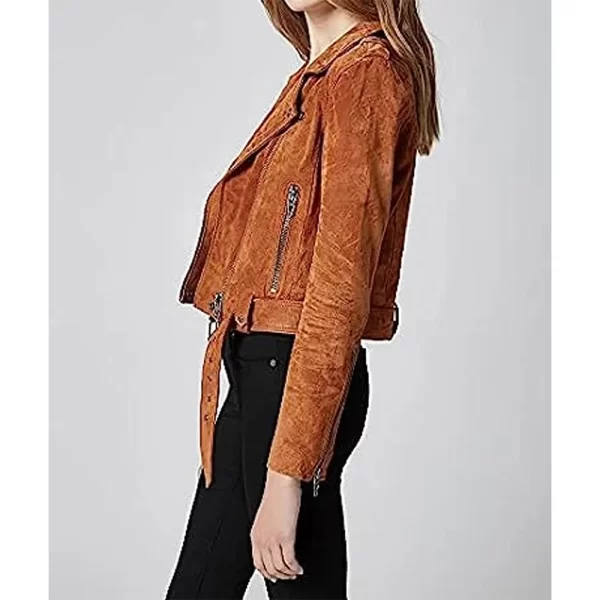 Head of the Class Isabella Gomez Brown Suede Jacket