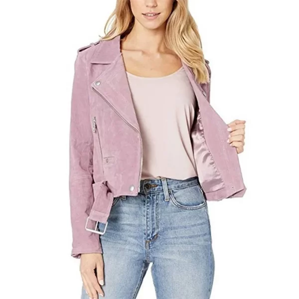 Head of the Class Isabella Gomez Pink Suede Jacket