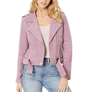 Head of the Class Isabella Gomez Pink Suede Leather Jacket