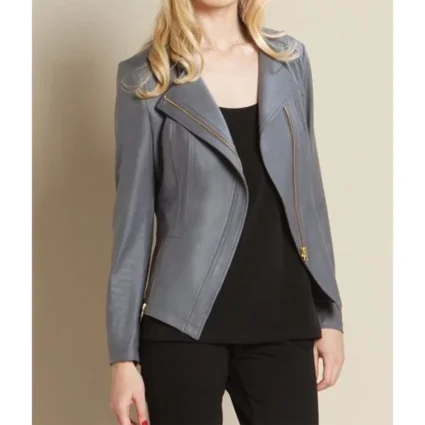 Hoda Kotb The Today Show Gray Leather Jacket