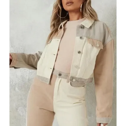 Home and Away Ada Nicodemou Crop Denim White Jacket