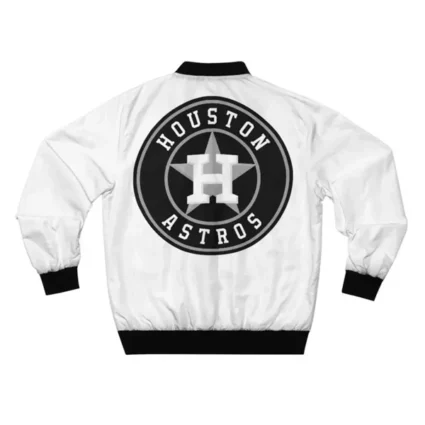 Houston Astros White Bomber Satin Jacket
