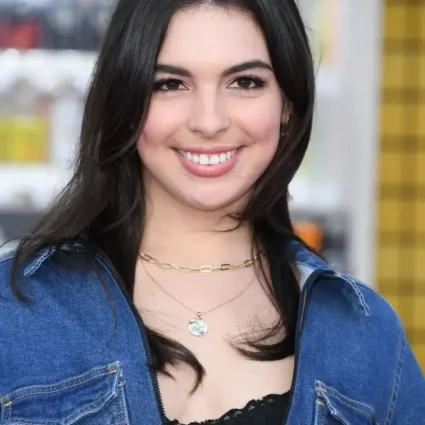 Isabella Gomez Denim Blue Jumpsuit