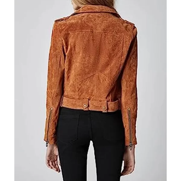 Isabella Gomez Head of the Class Alicia Adams Brown Suede Biker Jacket