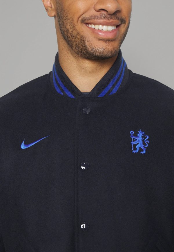 Chelsea F.C. Nike Men's Football Varsity Jacket in Navy