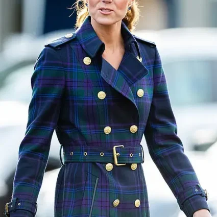 Kate Middleton Holland Cooper Tartan Wool Plaid Coat