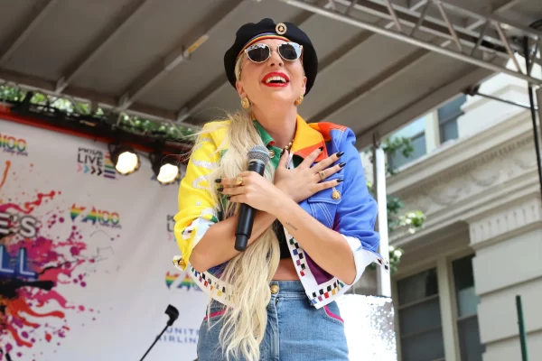 Lady Gaga Rainbow Color Leather Jacket