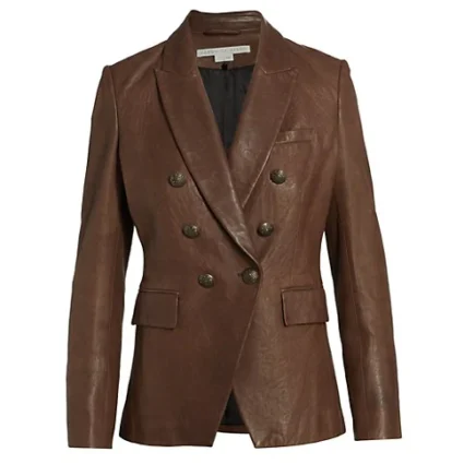 Law & Order Svu Mariska Hargitay Brown Leather Jacket
