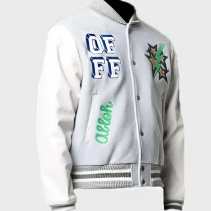 Lil Durk Off White Bomber Varsity Jacket