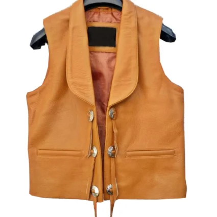 Lorne Greene Bonanza Brown Leather Vest