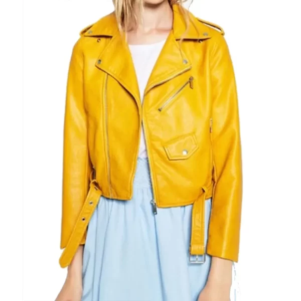 Lucifer S06 Brianna Hildebrand Leather Yellow Jacket