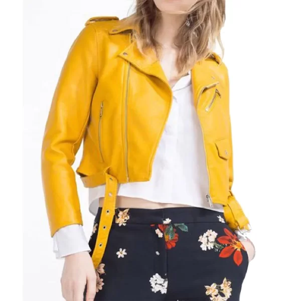 Lucifer S06 Brianna Hildebrand Yellow Leather Jacket