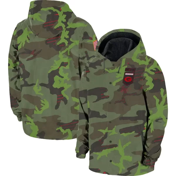 Georgia Bulldogs Military Camo Green Jacket