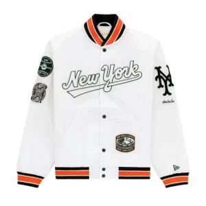 New York Mets White Varsity Jacket