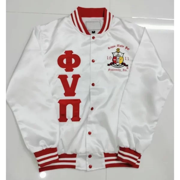 Phi Nu Pi White Satin Jacket