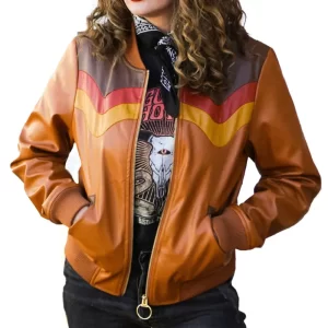 Poker Face Natasha Lyonne Brown Leather Jacket