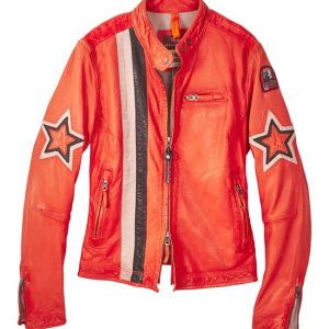 Rachel Recchia The Bachelorette Star Biker Orange Jacket