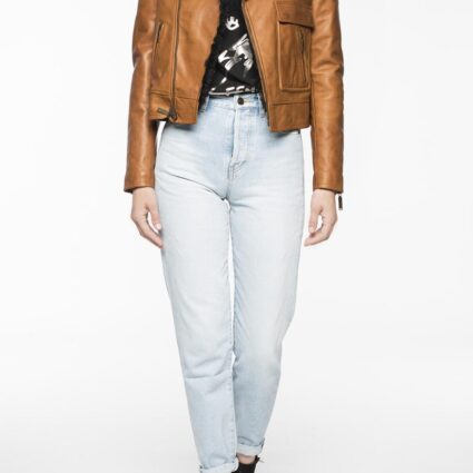 Lisa Barlow Real Housewives of Salt Lake City Shearling Brown Leather Jacket