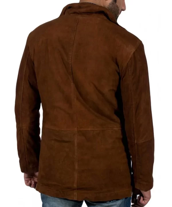 Robert Taylor Sheriff Walt Longmire Suede Leather Brown Coat