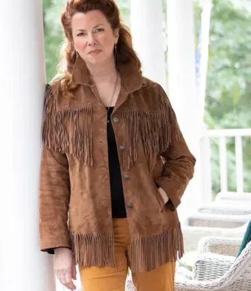 Siobhan Fallon Hogan A Mother’s Fury 2022 Suede Leather Jacket