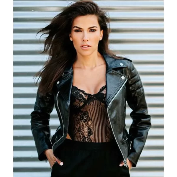 Sofia Pernas Blood & Treasure Biker Black Leather Jacket