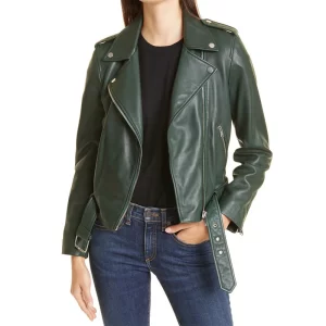 Tacoma FD Hassie Harrison Green Leather Jacket