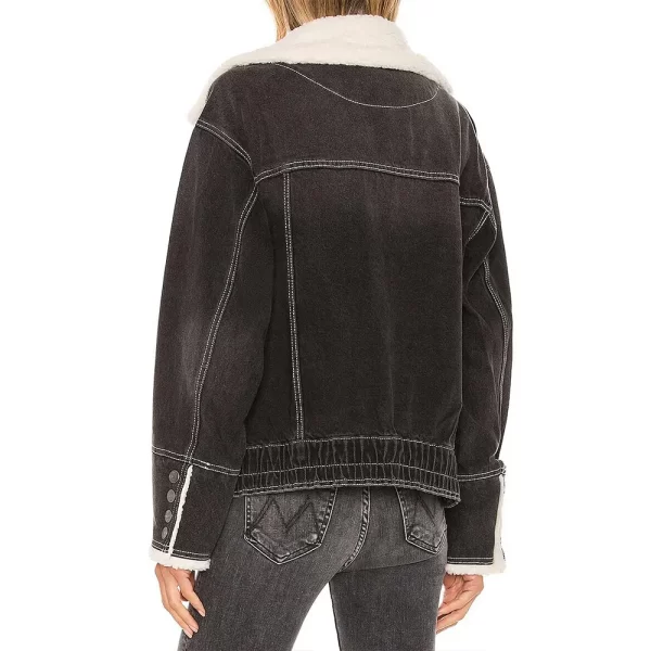 The Conners S04 Harris Conner Healy Black Denim Jacket with Fur Collar