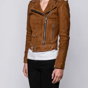 The Neighborhood S04 Beth Behrs Suede Brown Jacket