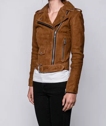 The Neighborhood S04 Beth Behrs Suede Brown Jacket