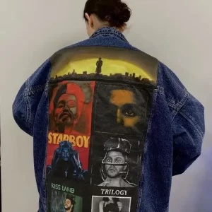 The Weeknd Starboy Denim Black & Blue Jacket